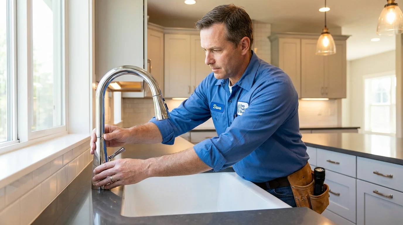 Kitchen faucet installation by Johns Plumbing LLC in East Aurora